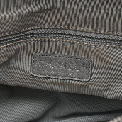 CHANEL Vintage Calf Ultra Stitch Coco Mark Chain Tote Bag Leather Black Silver-Tone Hardware, Pre-Owned