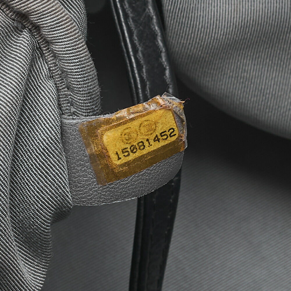 CHANEL Vintage Calf Ultra Stitch Coco Mark Chain Tote Bag Leather Black Silver-Tone Hardware, Pre-Owned