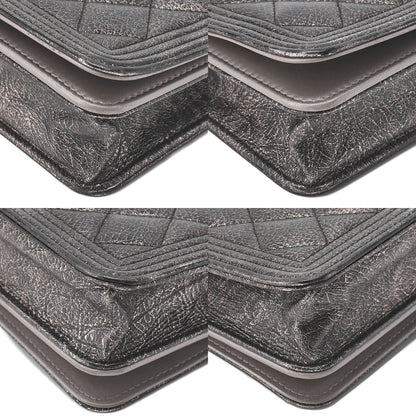 CHANEL Boy Chanel Matelasse Chain Wallet Leather Black Gold-Tone Hardware, Pre-Owned