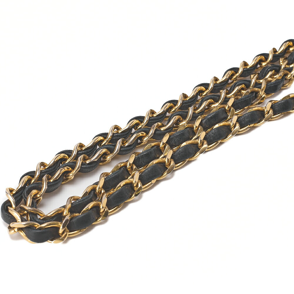 CHANEL Chain Shoulder Bag Matelasse Circle Coco Lambskin Black Single Flap Turnlock Gold-Tone Hardware, Pre-Owned