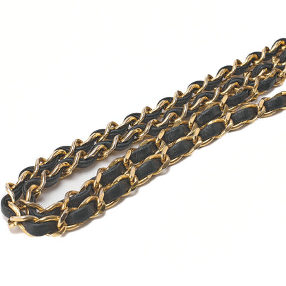 CHANEL Chain Shoulder Bag Matelasse Circle Coco Lambskin Black Single Flap Turnlock Gold-Tone Hardware, Pre-Owned