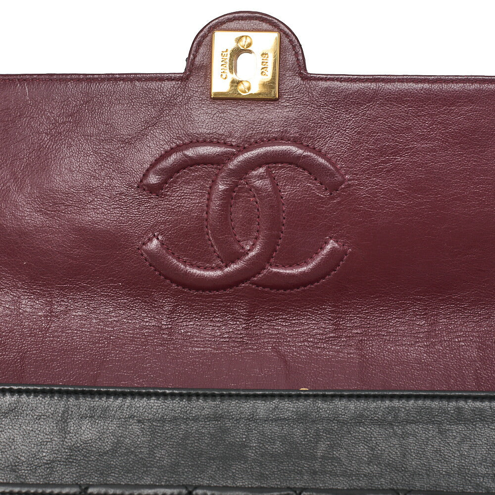 CHANEL Chain Shoulder Bag Matelasse Circle Coco Lambskin Black Single Flap Turnlock Gold-Tone Hardware, Pre-Owned