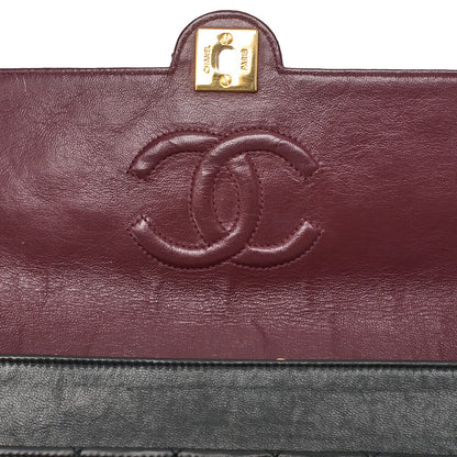 CHANEL Chain Shoulder Bag Matelasse Circle Coco Lambskin Black Single Flap Turnlock Gold-Tone Hardware, Pre-Owned