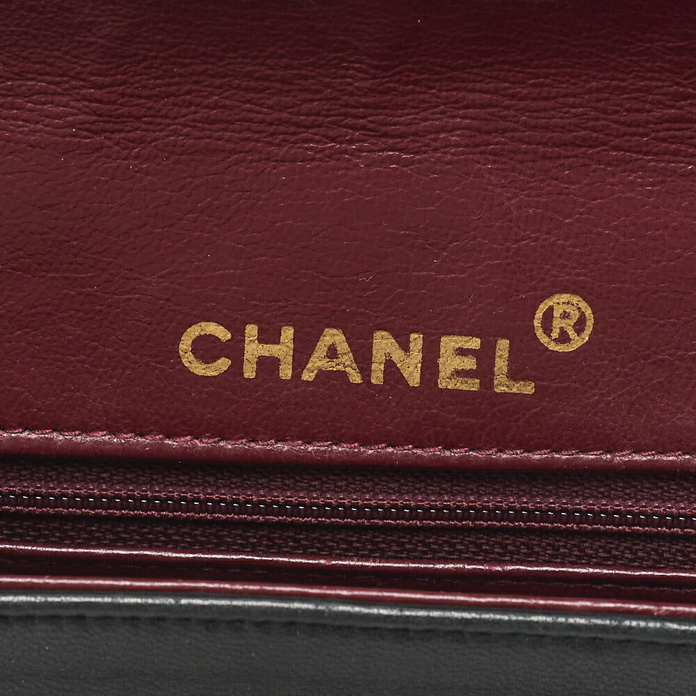 CHANEL Chain Shoulder Bag Matelasse Circle Coco Lambskin Black Single Flap Turnlock Gold-Tone Hardware, Pre-Owned