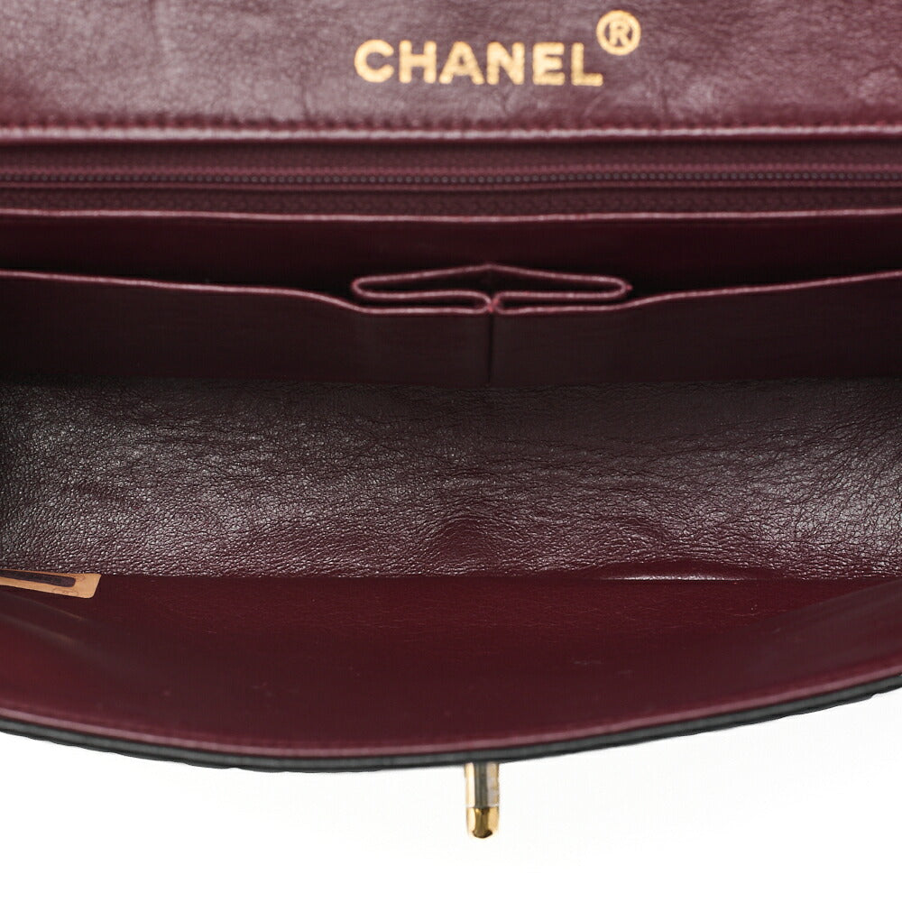 CHANEL Chain Shoulder Bag Matelasse Circle Coco Lambskin Black Single Flap Turnlock Gold-Tone Hardware, Pre-Owned
