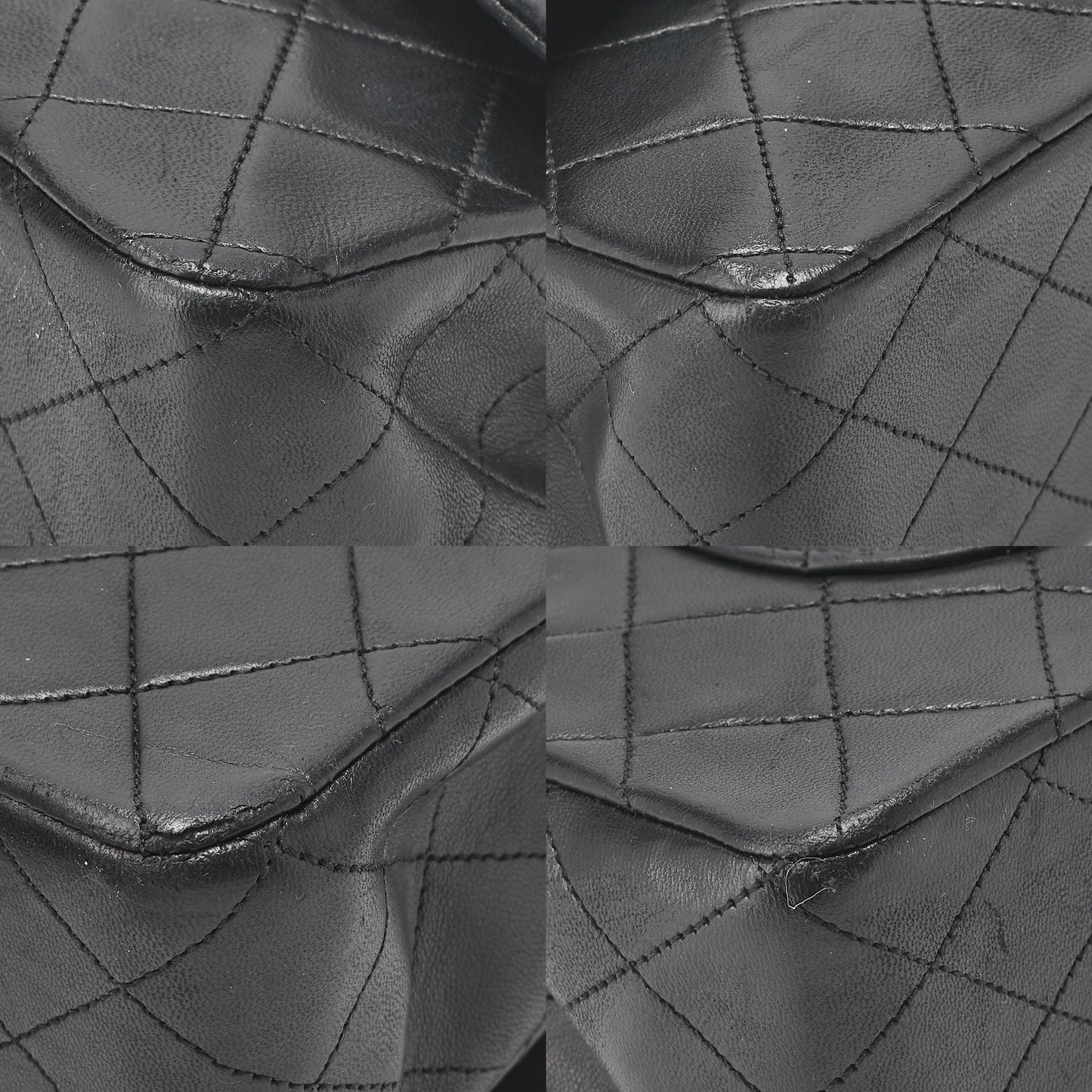 CHANEL Lambskin Matelasse W Flap 25 Chain Shoulder Black Gold-Tone Hardware, Pre-Owned