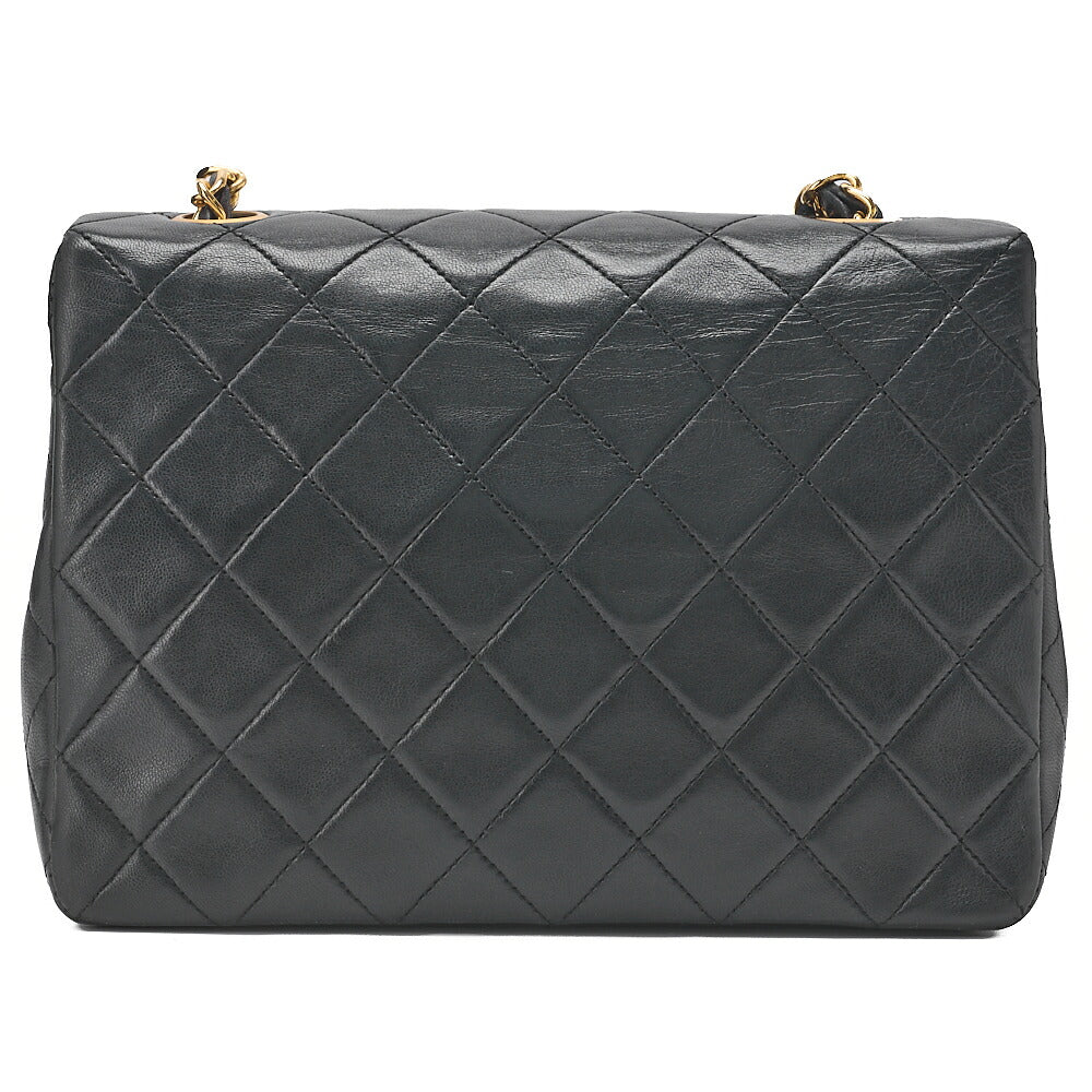 CHANEL Matelasse 20cm Turnlock Chain Shoulder Lambskin Black Gold-Tone Hardware, Pre-Owned