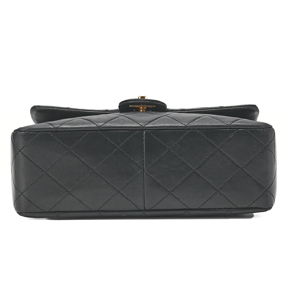 CHANEL Matelasse 20cm Turnlock Chain Shoulder Lambskin Black Gold-Tone Hardware, Pre-Owned