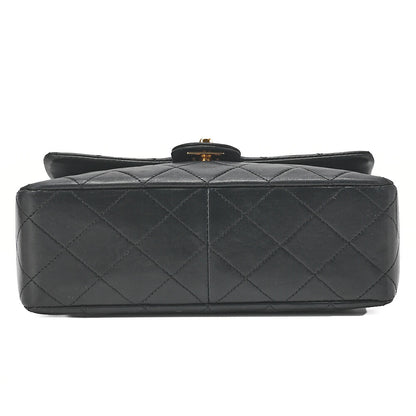 CHANEL Matelasse 20cm Turnlock Chain Shoulder Lambskin Black Gold-Tone Hardware, Pre-Owned