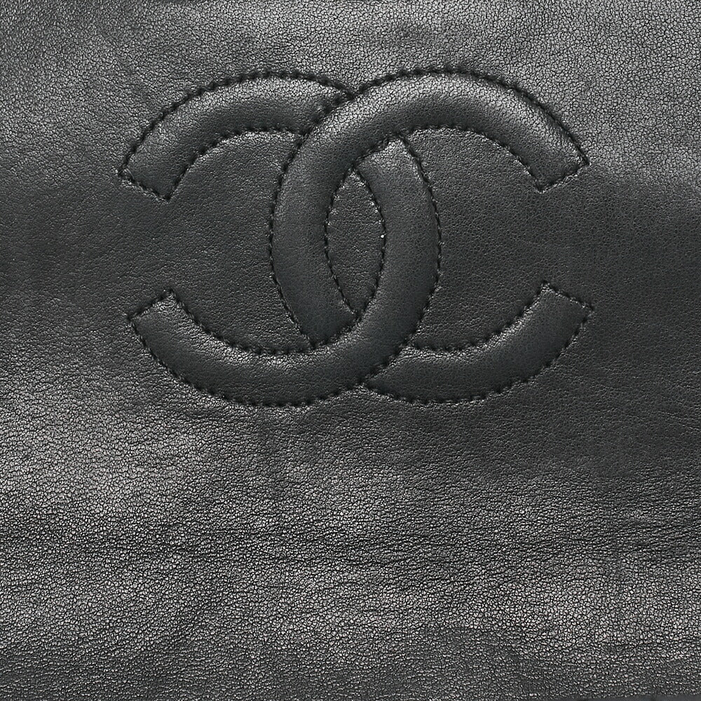 CHANEL Matelasse 20cm Turnlock Chain Shoulder Lambskin Black Gold-Tone Hardware, Pre-Owned