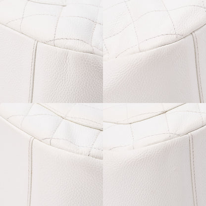 CHANEL Caviar Skin Matelasse Coco Mark One Shoulder White Silver-Tone Hardware, Pre-Owned