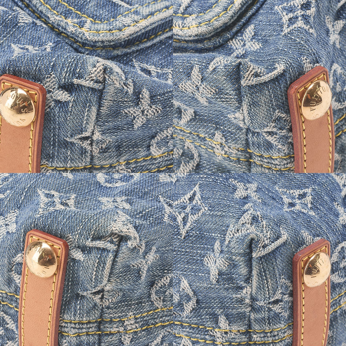 LOUIS VUITTON Monogram Monogram Denim Buggy PM M95049 Gold-Tone Hardware, Pre-Owned