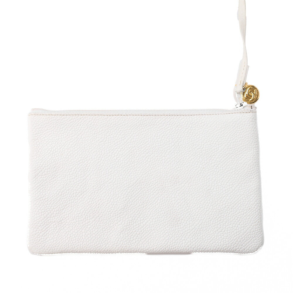 CHANEL Caviar Skin Coco Mark with Ball Charm Drawstring Shoulder Bag Gold-Tone Hardware, Pre-Owned