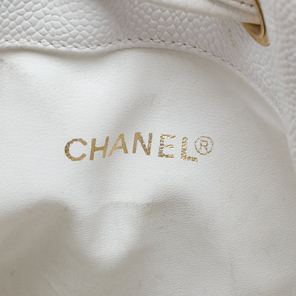 CHANEL Caviar Skin Coco Mark with Ball Charm Drawstring Shoulder Bag Gold-Tone Hardware, Pre-Owned