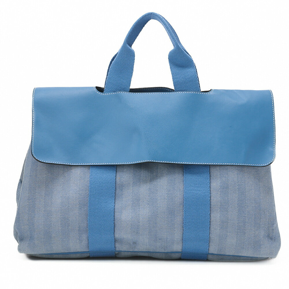 HERMES Valparaiso GM Towarchevron Blue Jean Silver Fittings Women's Bag Brand [Used] [Free Shipping]