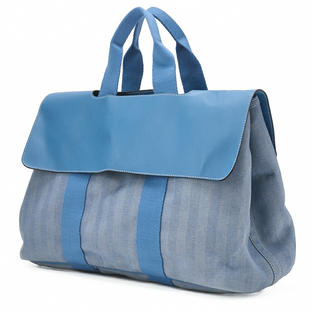 HERMES Valparaiso GM Towarchevron Blue Jean Silver Fittings Women's Bag Brand [Used] [Free Shipping]
