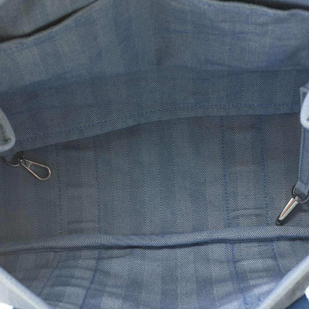 HERMES Valparaiso GM Towarchevron Blue Jean Silver Fittings Women's Bag Brand [Used] [Free Shipping]