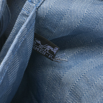 HERMES Valparaiso GM Towarchevron Blue Jean Silver Fittings Women's Bag Brand [Used] [Free Shipping]