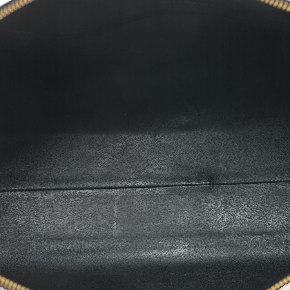 CHANEL Handbag Boston Bag Calfskin Matlasse Sportline Logo White X Black Gold-Tone Hardware, Pre-Owned