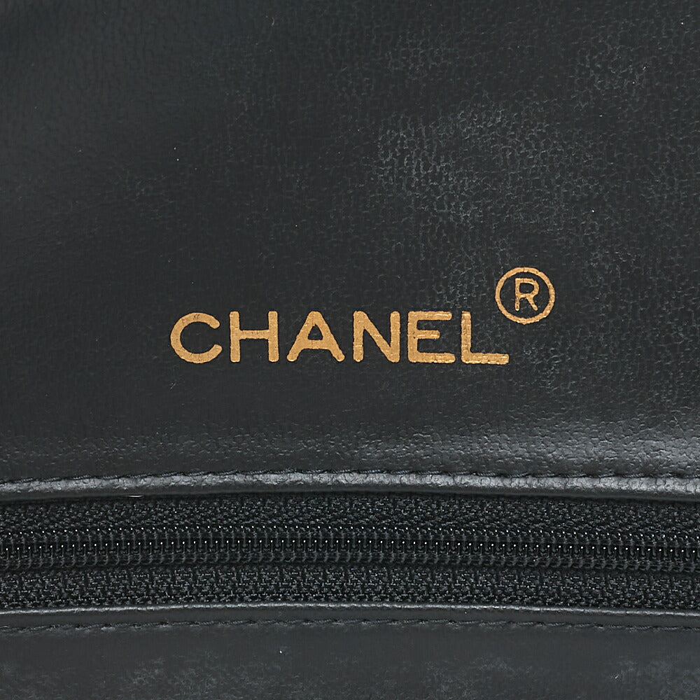 CHANEL Handbag Boston Bag Calfskin Matlasse Sportline Logo White X Black Gold-Tone Hardware, Pre-Owned