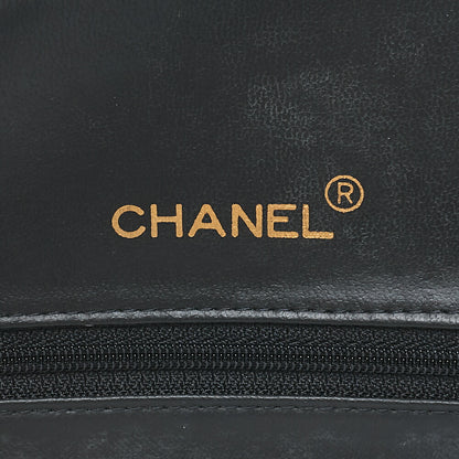 CHANEL Handbag Boston Bag Calfskin Matlasse Sportline Logo White X Black Gold-Tone Hardware, Pre-Owned