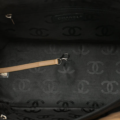 CHANEL Cambon Line Calf Leather Cambon Line Large Beige X Black Tote Bag (Silver Fittings) Women's [Used] [Free Shipping]