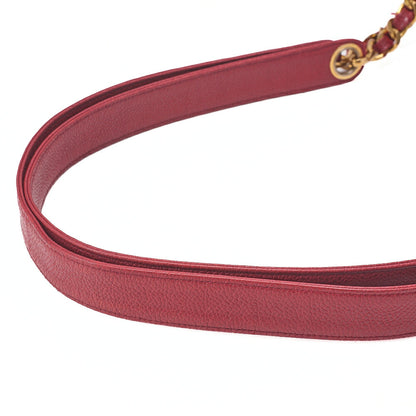 CHANEL Caviar Skin Outside Flap Turnlock Chain Tote Bag Red Gold-Tone Hardware, Pre-Owned