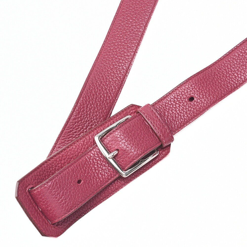 HERMES Gypsy 31 Tryon Cl?mence Shoulder Bag Ruby Silver-Tone Hardware, Pre-Owned