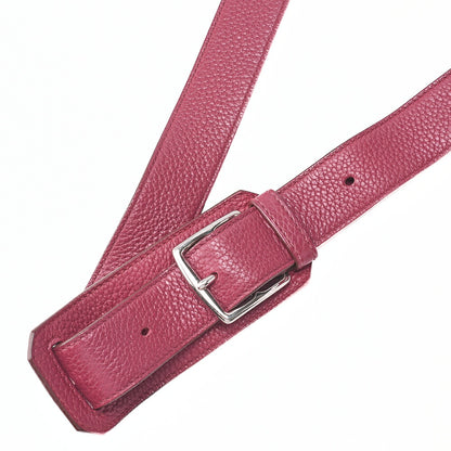 HERMES Gypsy 31 Tryon Cl?mence Shoulder Bag Ruby Silver-Tone Hardware, Pre-Owned