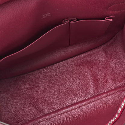 HERMES Gypsy 31 Tryon Cl?mence Shoulder Bag Ruby Silver-Tone Hardware, Pre-Owned