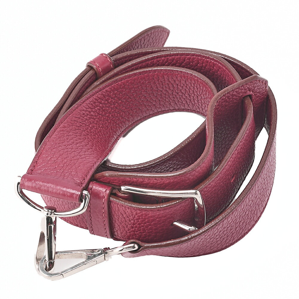 HERMES Gypsy 31 Tryon Cl?mence Shoulder Bag Ruby Silver-Tone Hardware, Pre-Owned