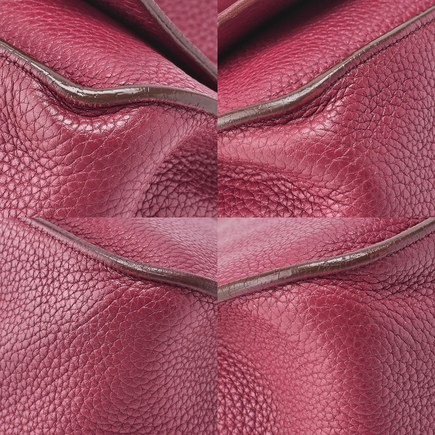 HERMES Gypsy 31 Tryon Cl?mence Shoulder Bag Ruby Silver-Tone Hardware, Pre-Owned