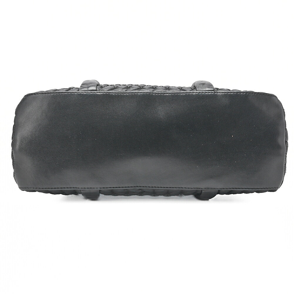 CHANEL Lambskin Bubble Quilt Coco Charm Shoulder Black Silver-Tone Hardware, Pre-Owned