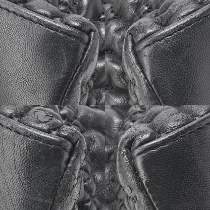 CHANEL Lambskin Bubble Quilt Coco Charm Shoulder Black Silver-Tone Hardware, Pre-Owned