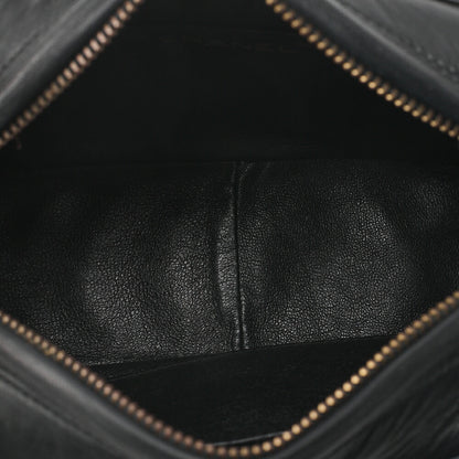 CHANEL Lambskin V-Stitch Flap Fringe Bijou Chain Shoulder Lambskin Black Gold-Tone Hardware, Pre-Owned