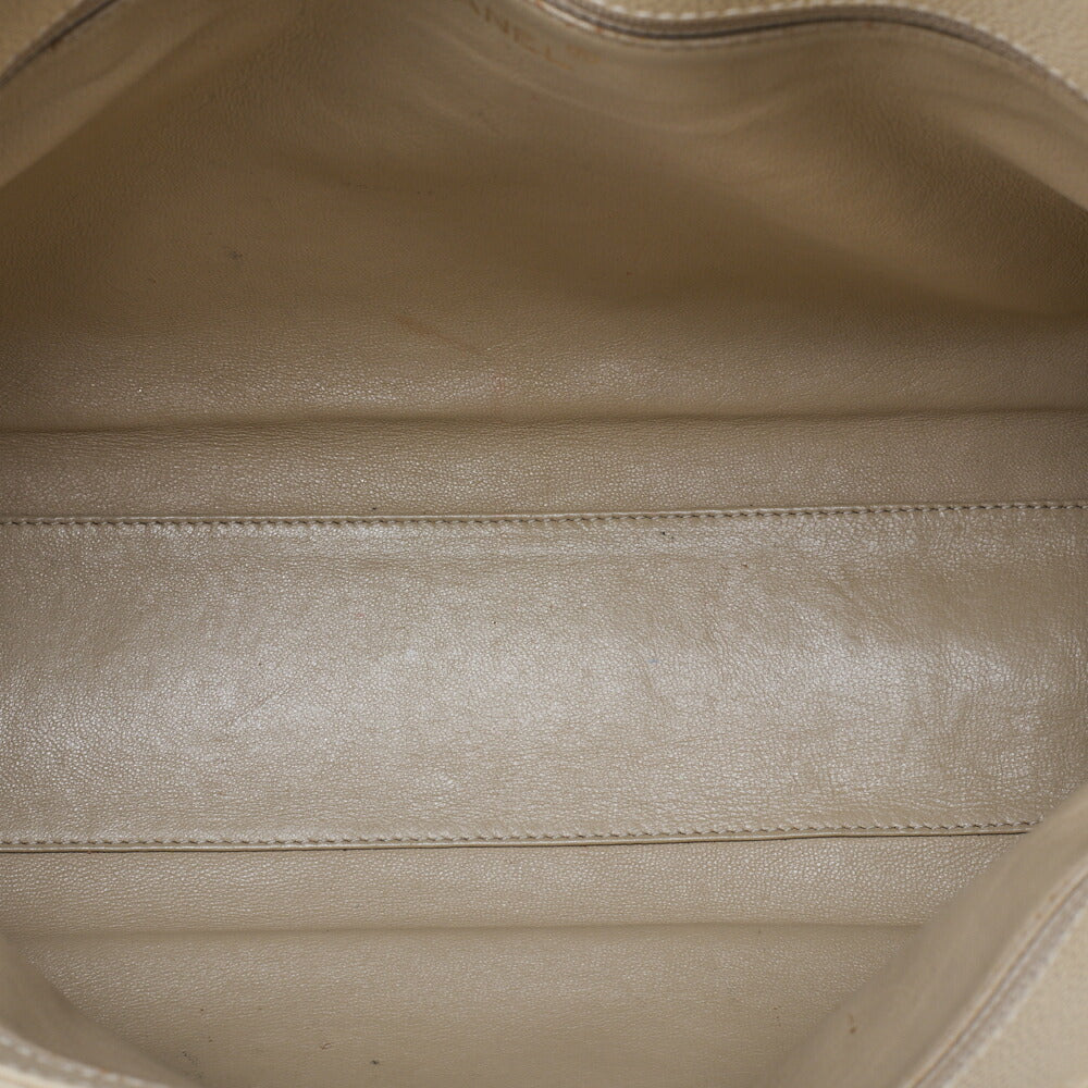 CHANEL Caviar Skin Tortoise Wood Chain Tote Bag Beige Gold-Tone Hardware, Pre-Owned