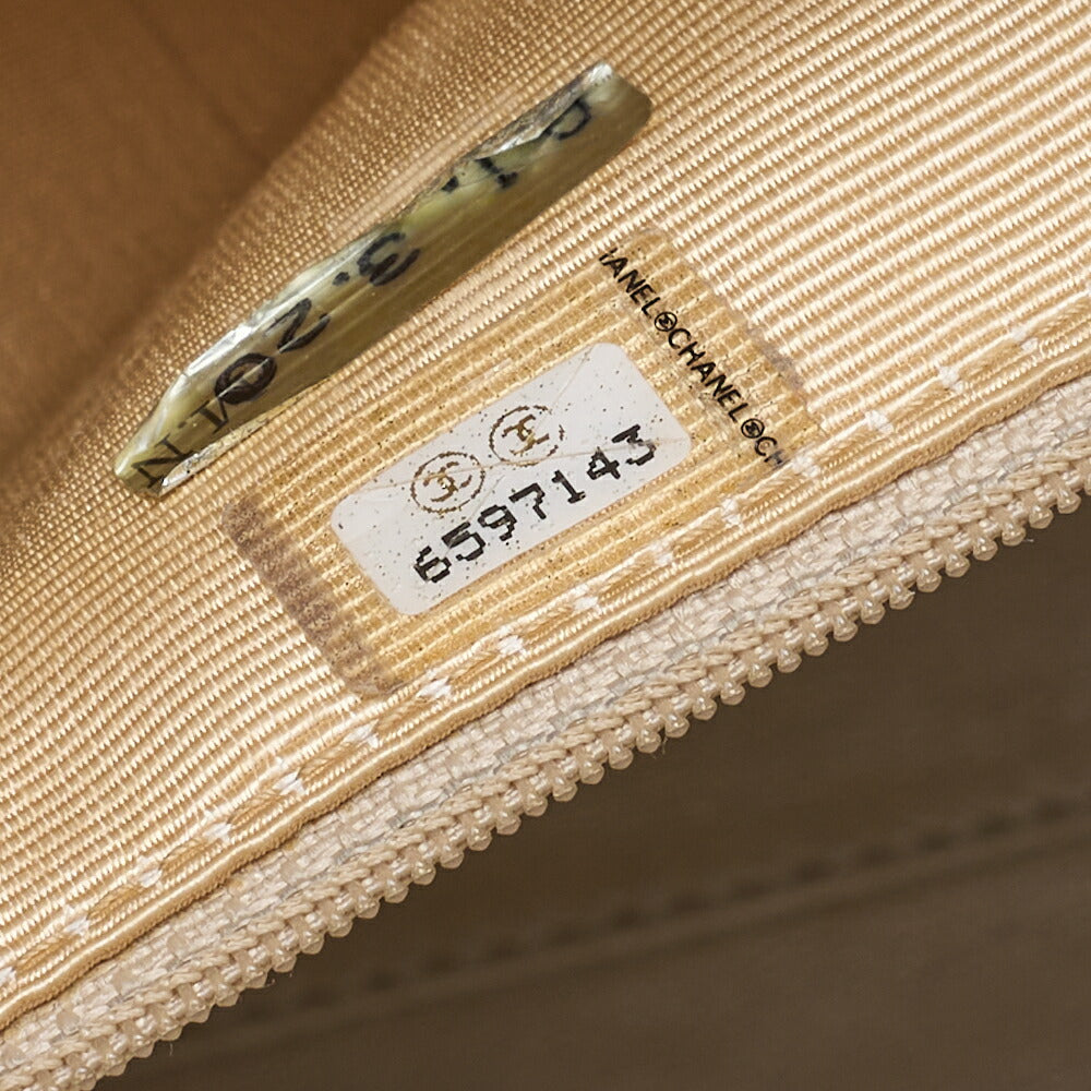 CHANEL Caviar Skin Tortoise Wood Chain Tote Bag Beige Gold-Tone Hardware, Pre-Owned