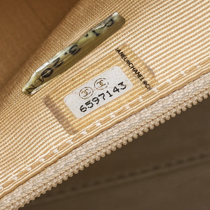 CHANEL Caviar Skin Tortoise Wood Chain Tote Bag Beige Gold-Tone Hardware, Pre-Owned