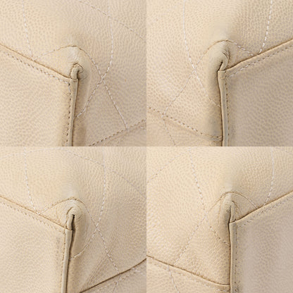 CHANEL Caviar Skin Tortoise Wood Chain Tote Bag Beige Gold-Tone Hardware, Pre-Owned