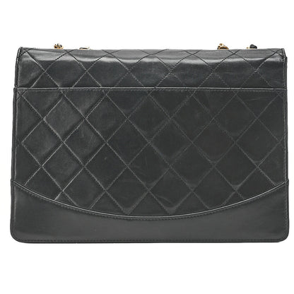 CHANEL Chain Shoulder Bag Matelasse 2.55 Turnlock Black Lambskin Gold-Tone Hardware, Pre-Owned