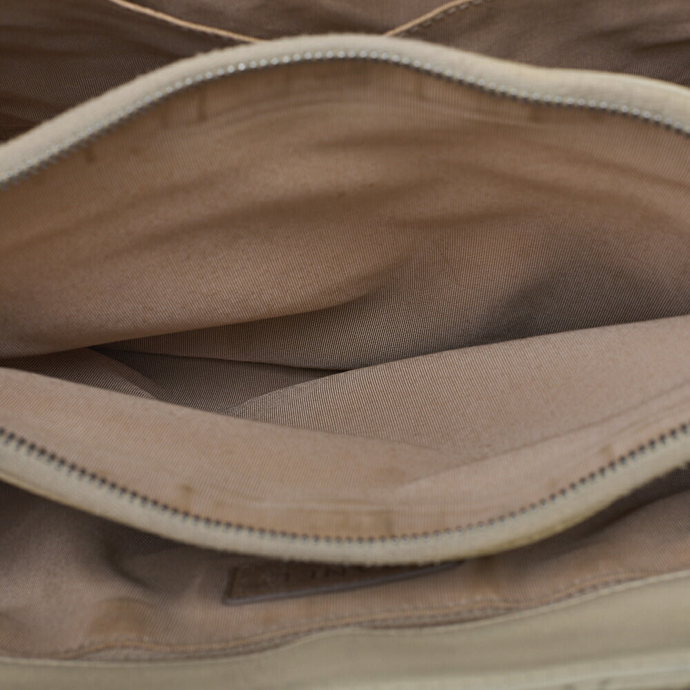 CHANEL Caviar Skin Coco Mark GST Tote Bag Double Chain Tote Beige Silver-Tone Hardware, Pre-Owned