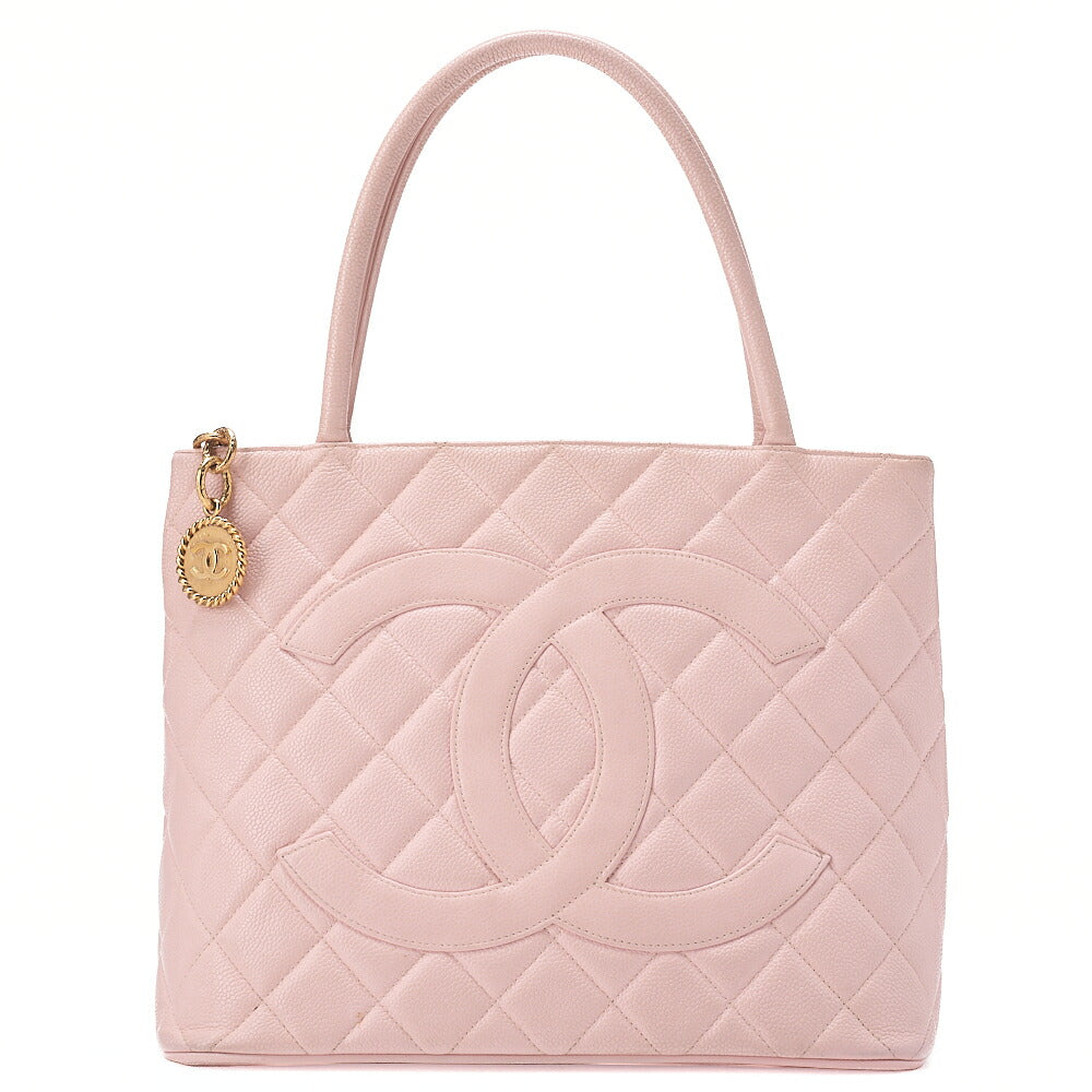 CHANEL Matelasse Reprint Tote Caviar Skin Pink Gold-Tone Hardware, Pre-Owned