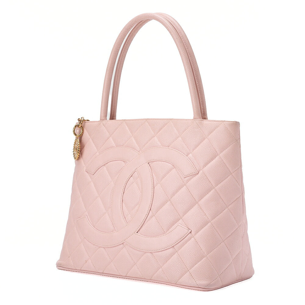 CHANEL Matelasse Reprint Tote Caviar Skin Pink Gold-Tone Hardware, Pre-Owned