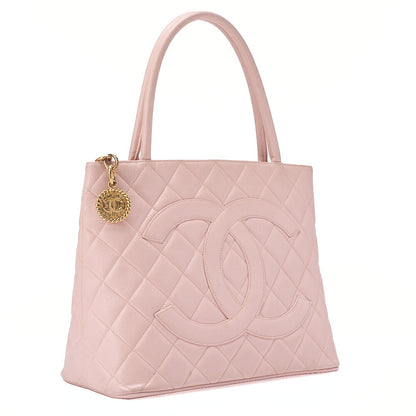 CHANEL Matelasse Reprint Tote Caviar Skin Pink Gold-Tone Hardware, Pre-Owned
