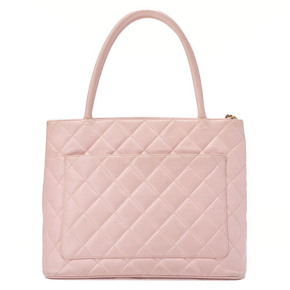 CHANEL Matelasse Reprint Tote Caviar Skin Pink Gold-Tone Hardware, Pre-Owned