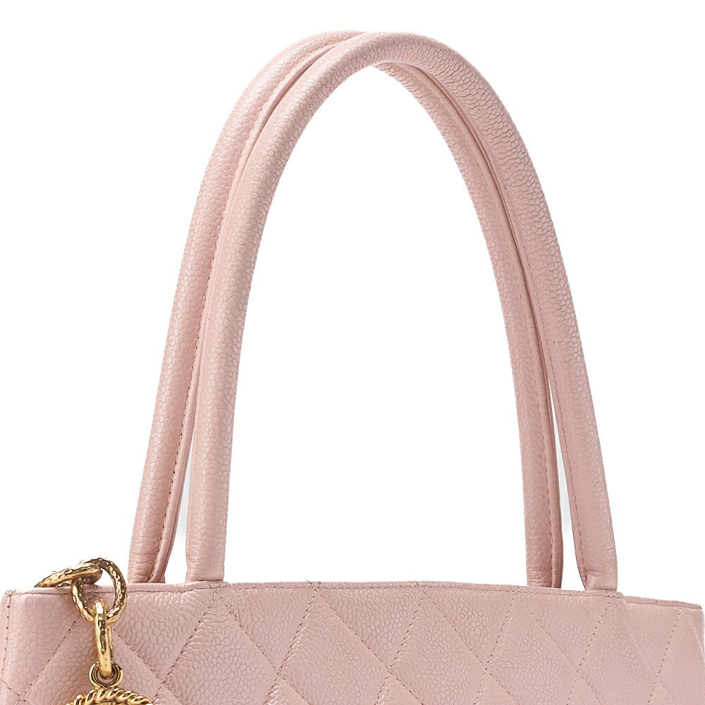 CHANEL Matelasse Reprint Tote Caviar Skin Pink Gold-Tone Hardware, Pre-Owned