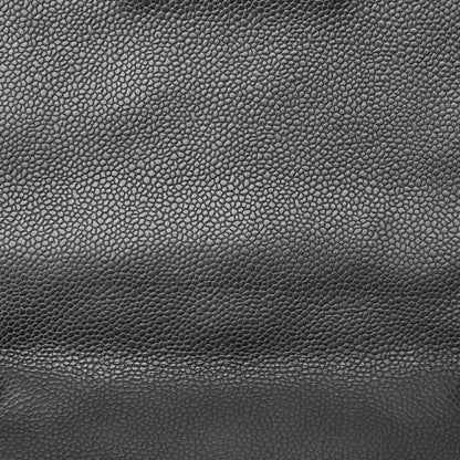 CHANEL Caviar Skin Deca Matelasse 30cm Double Flap Chain Shoulder Bag Black Silver-Tone Hardware, Pre-Owned