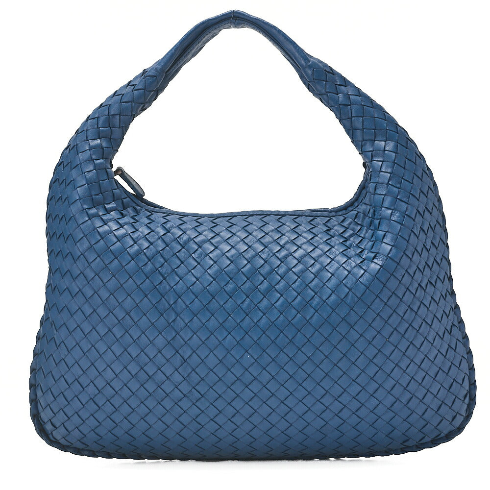 BOTTEGA VENETA Bottega Veneta Handbag Intrecciato Lambskin Blue Silver-Tone Hardware, Pre-Owned