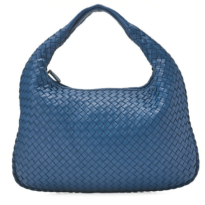 BOTTEGA VENETA Bottega Veneta Handbag Intrecciato Lambskin Blue Silver-Tone Hardware, Pre-Owned