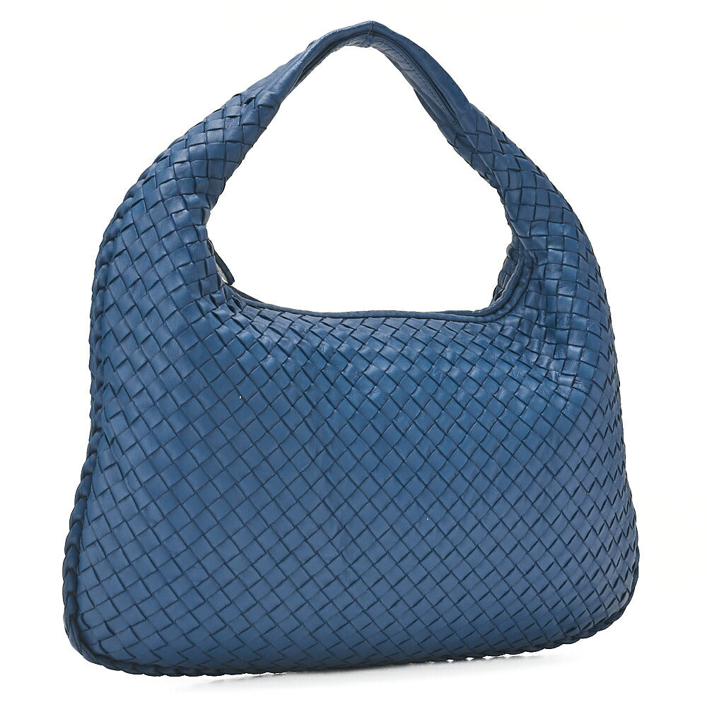 BOTTEGA VENETA Bottega Veneta Handbag Intrecciato Lambskin Blue Silver-Tone Hardware, Pre-Owned